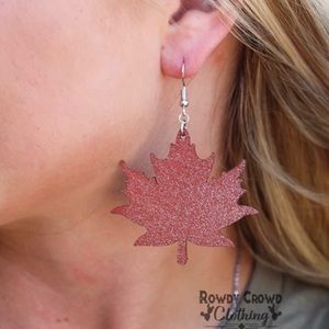 Autumn Leaf Leather Earrings